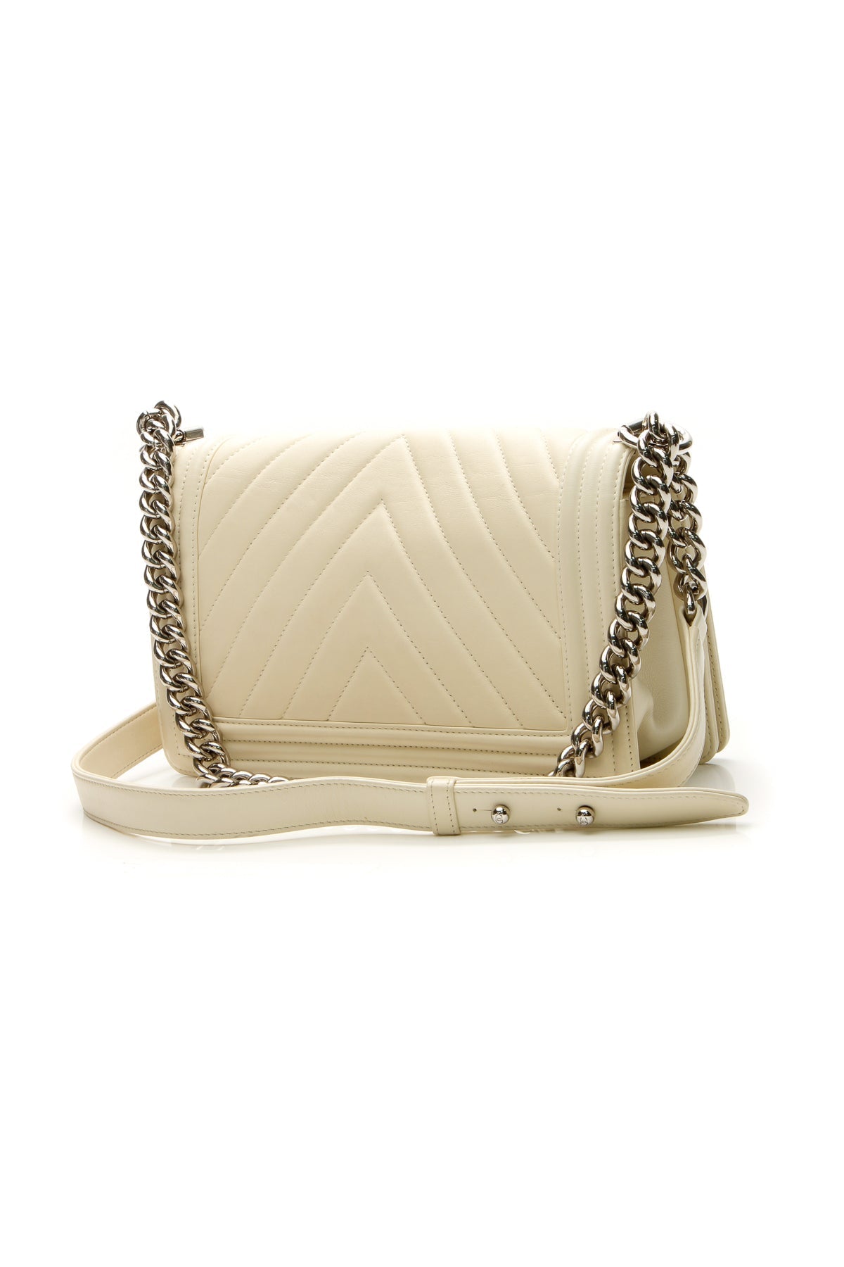 Chevron Old Medium Boy Bag - Ivory