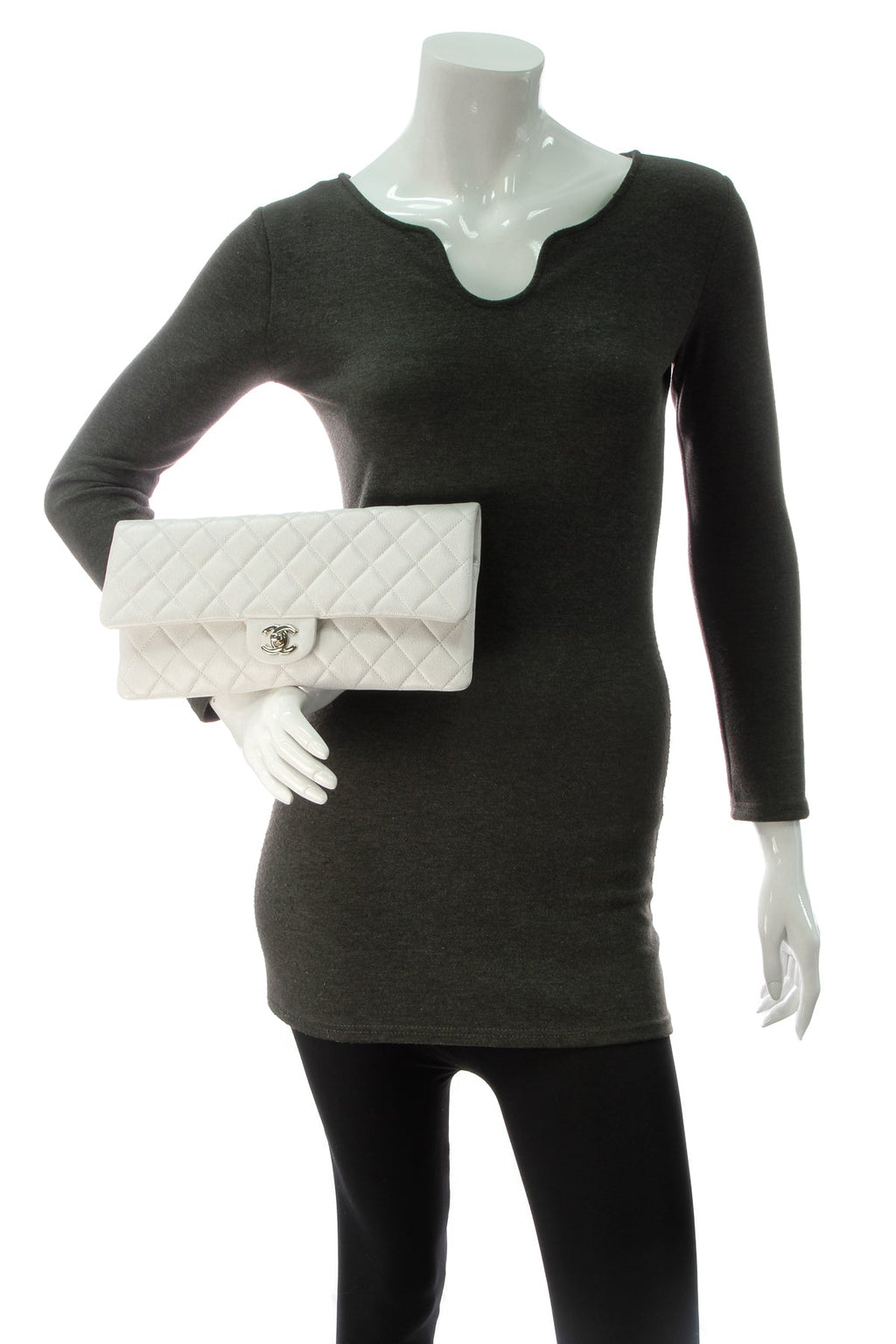 Classic Flap Clutch Bag - White