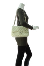 Classic Jumbo Double Flap Bag - Ivory