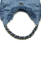 Quilted Denim Hobo Bag - Light Blue