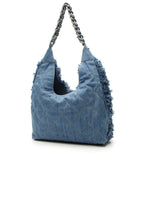 Quilted Denim Hobo Bag - Light Blue