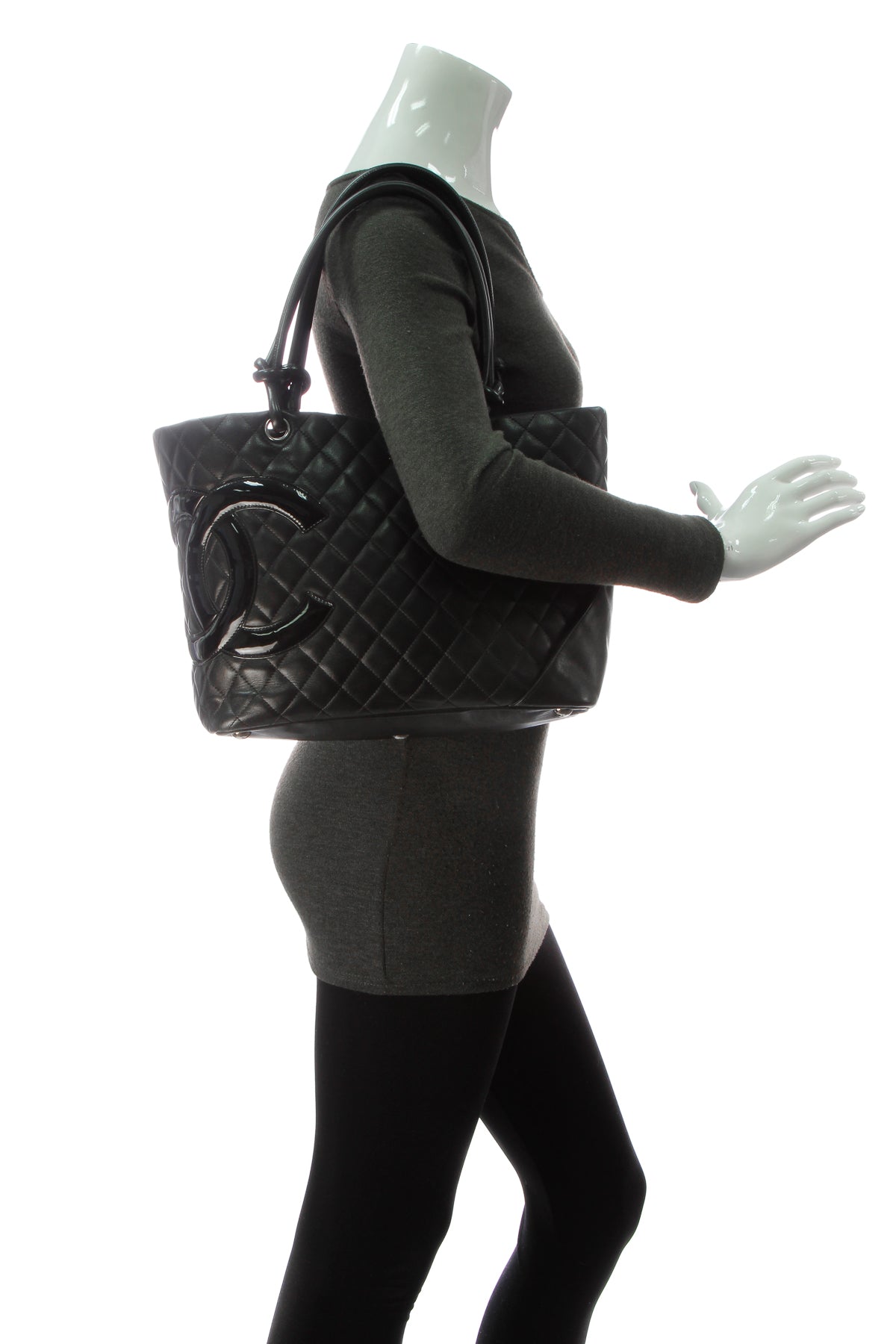Cambon Large Tote Bag - Black