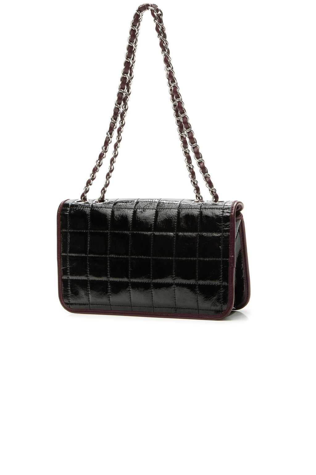 Chocolate Bar Medium Flap Bag - Black/Bordeaux