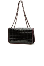 Chocolate Bar Medium Flap Bag - Black/Bordeaux