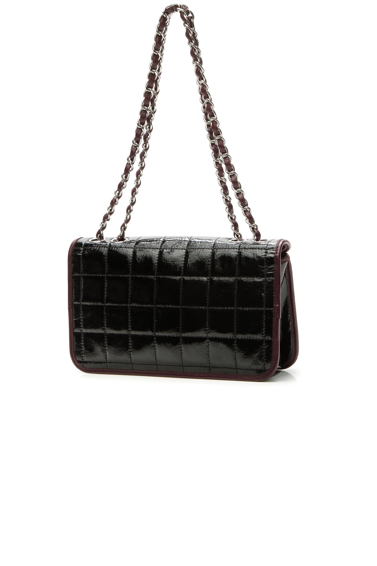 Chocolate Bar Medium Flap Bag - Black/Bordeaux