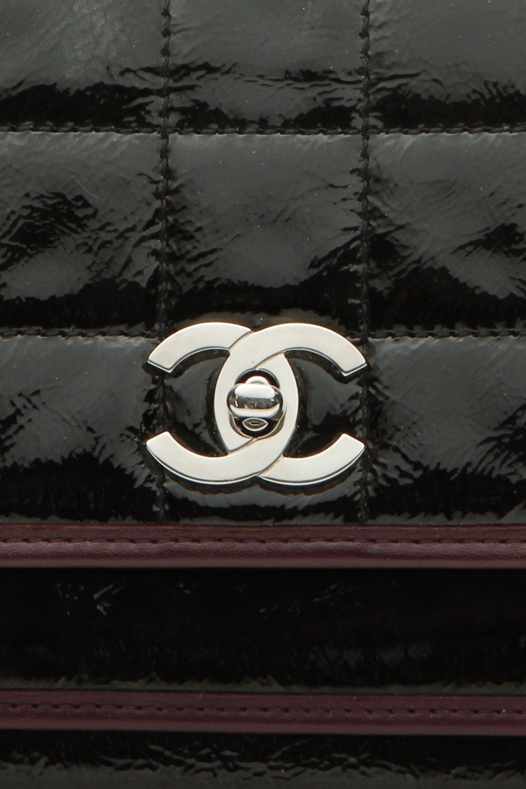 Chocolate Bar Medium Flap Bag - Black/Bordeaux