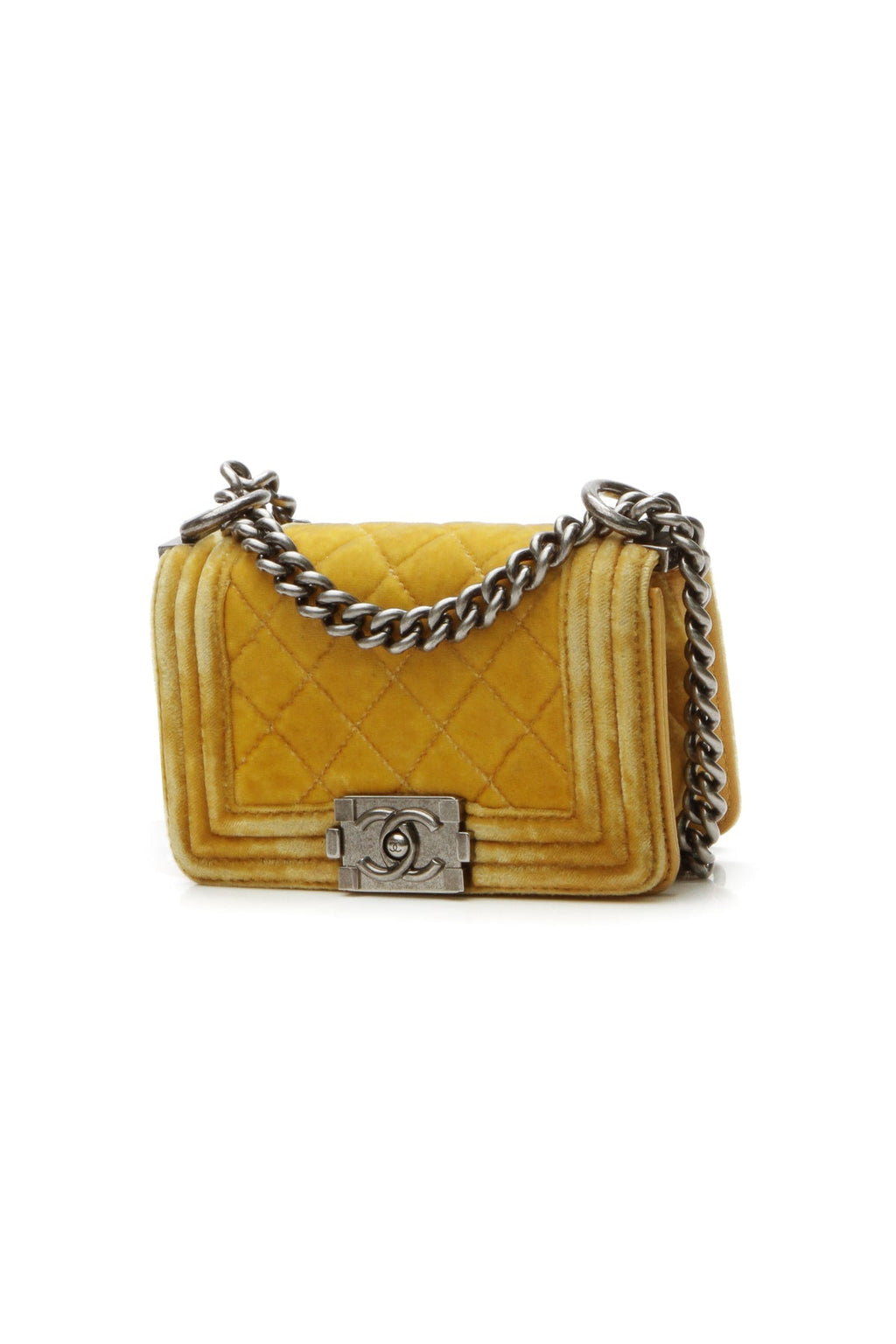 Velvet Mini Boy Bag - Yellow