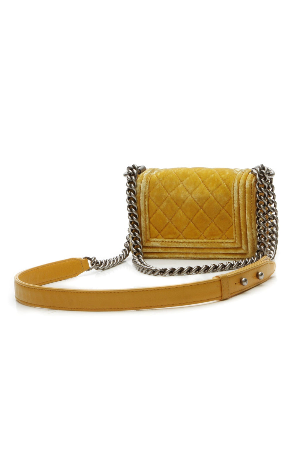 Velvet Mini Boy Bag - Yellow