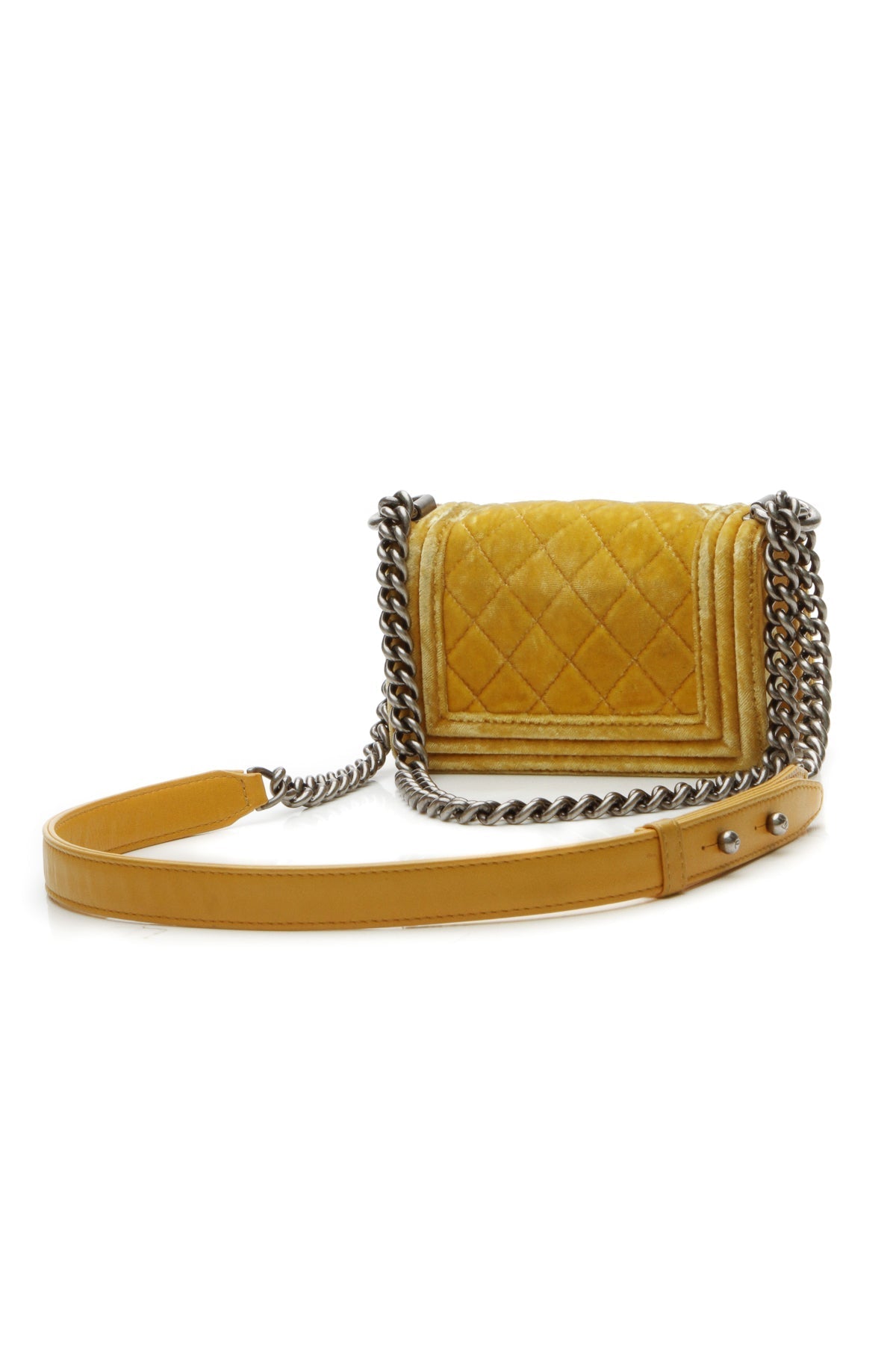 Velvet Mini Boy Bag - Yellow