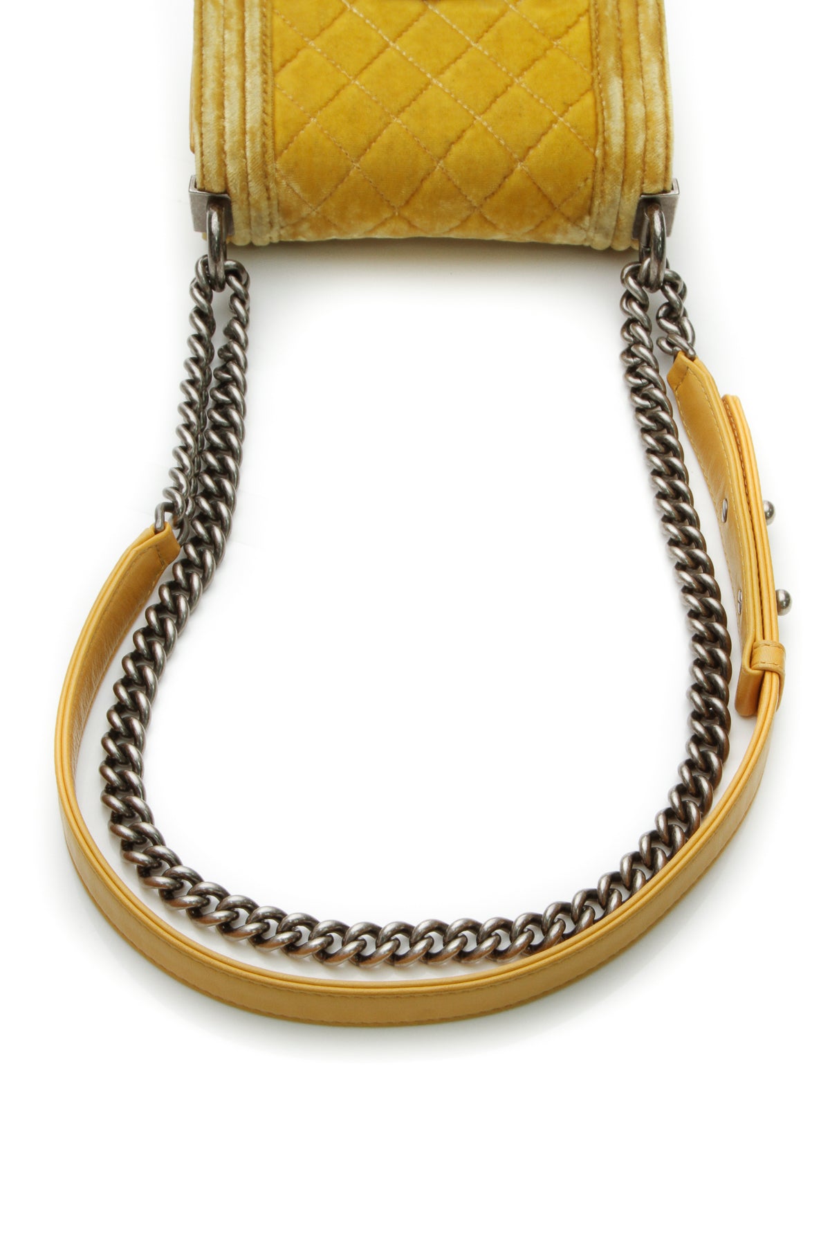 Velvet Mini Boy Bag - Yellow