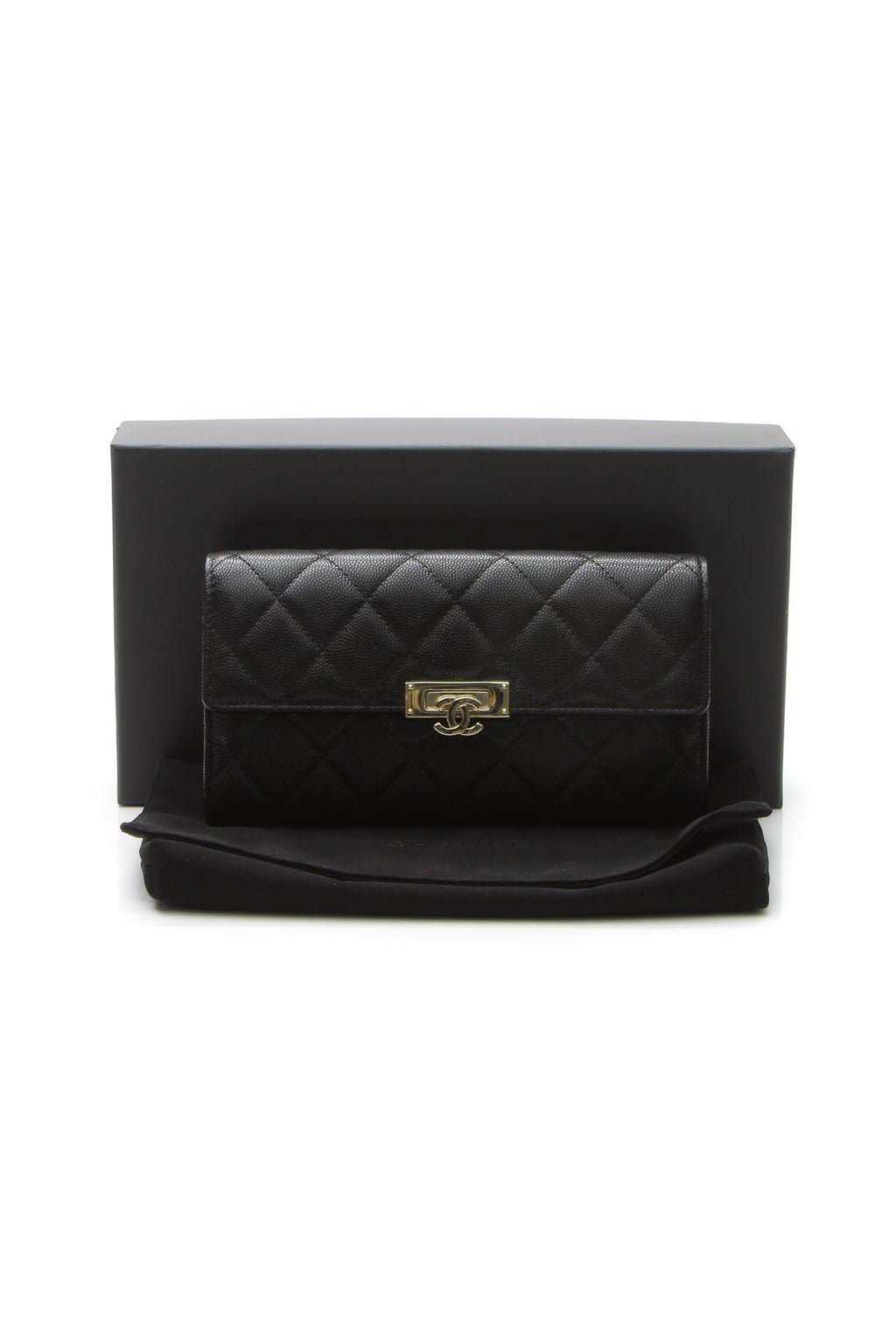 Golden Class Large Flap Wallet - Black