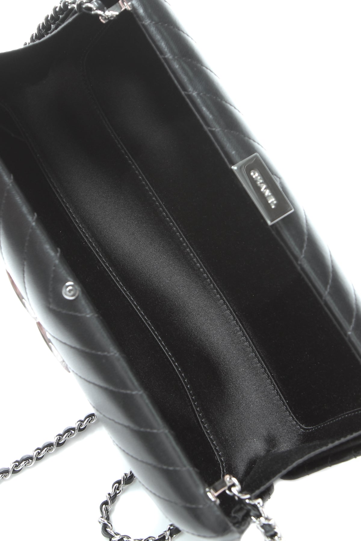 Chain Fringe Evening Bag - Black
