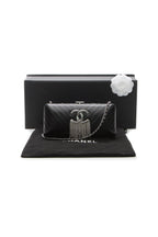 Chain Fringe Evening Bag - Black