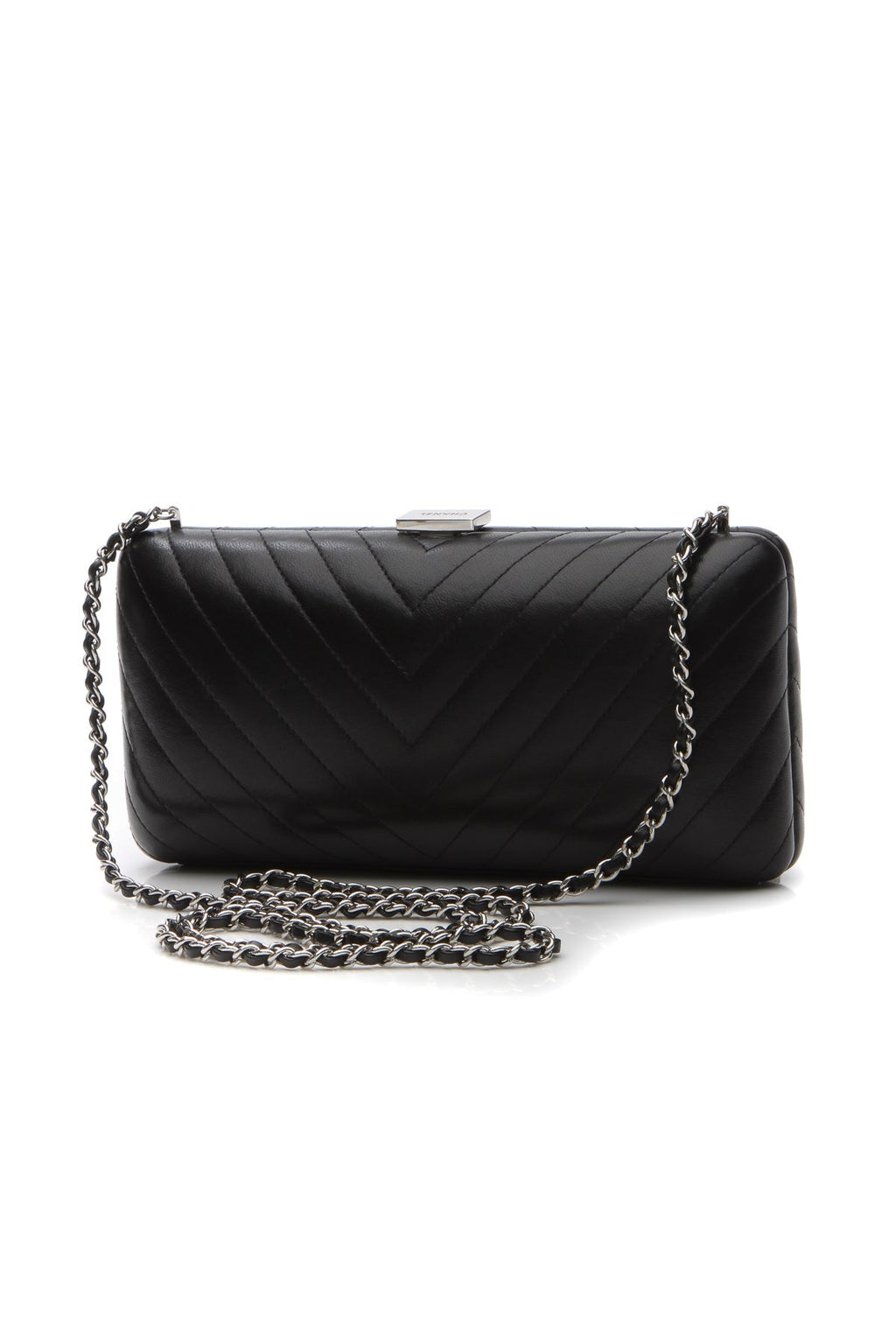 Chain Fringe Evening Bag - Black