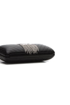 Chain Fringe Evening Bag - Black