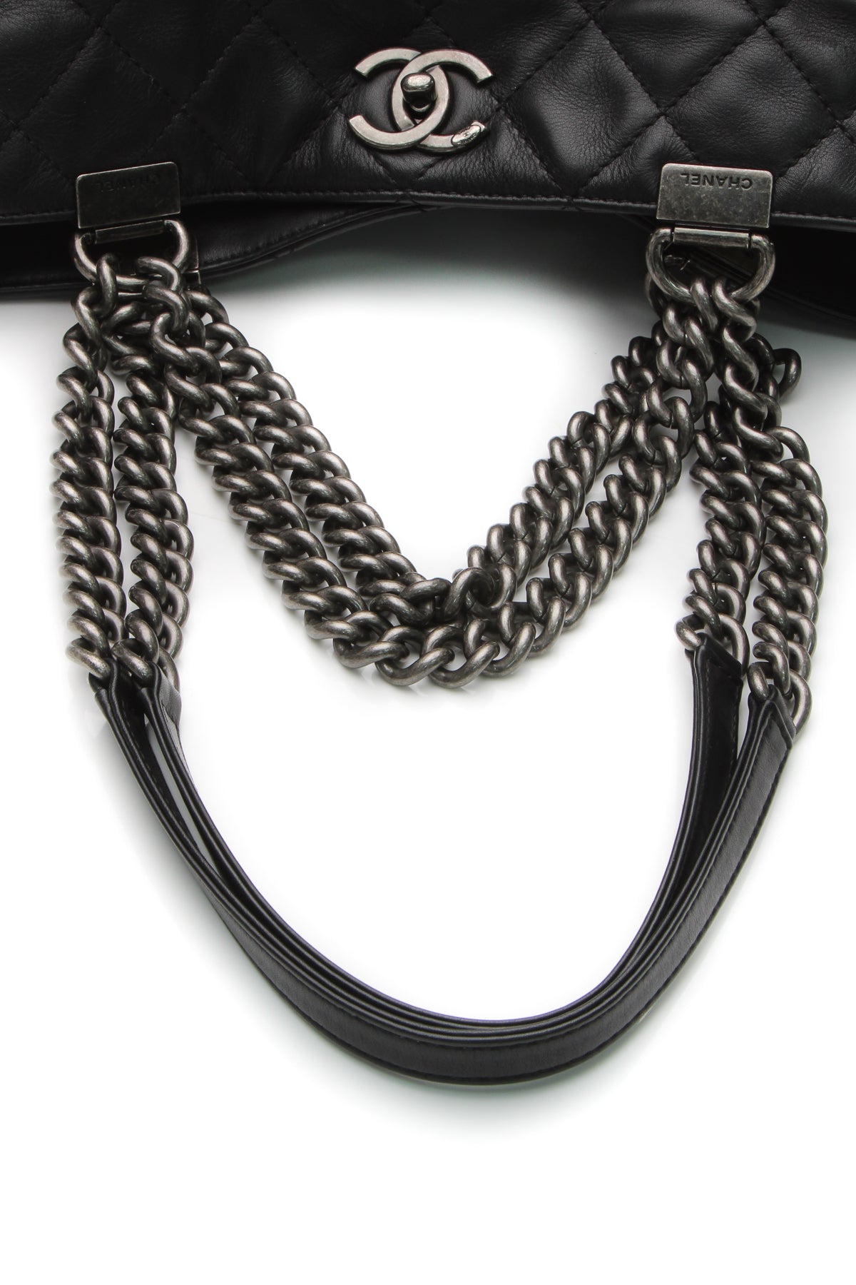 Two-Way Chain Tote Bag - Black