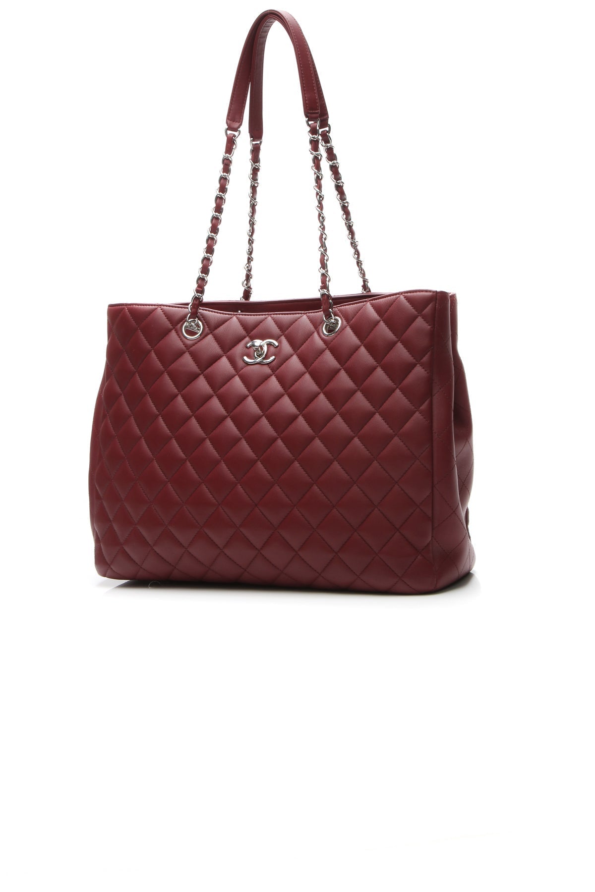 Classic Large Shopping Tote Bag - Burgundy