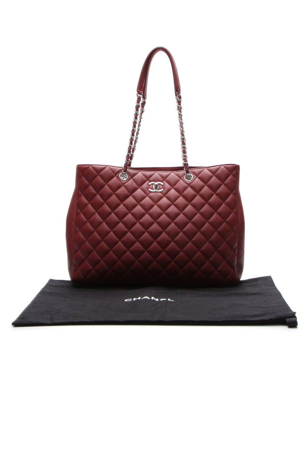 Classic Large Shopping Tote Bag - Burgundy