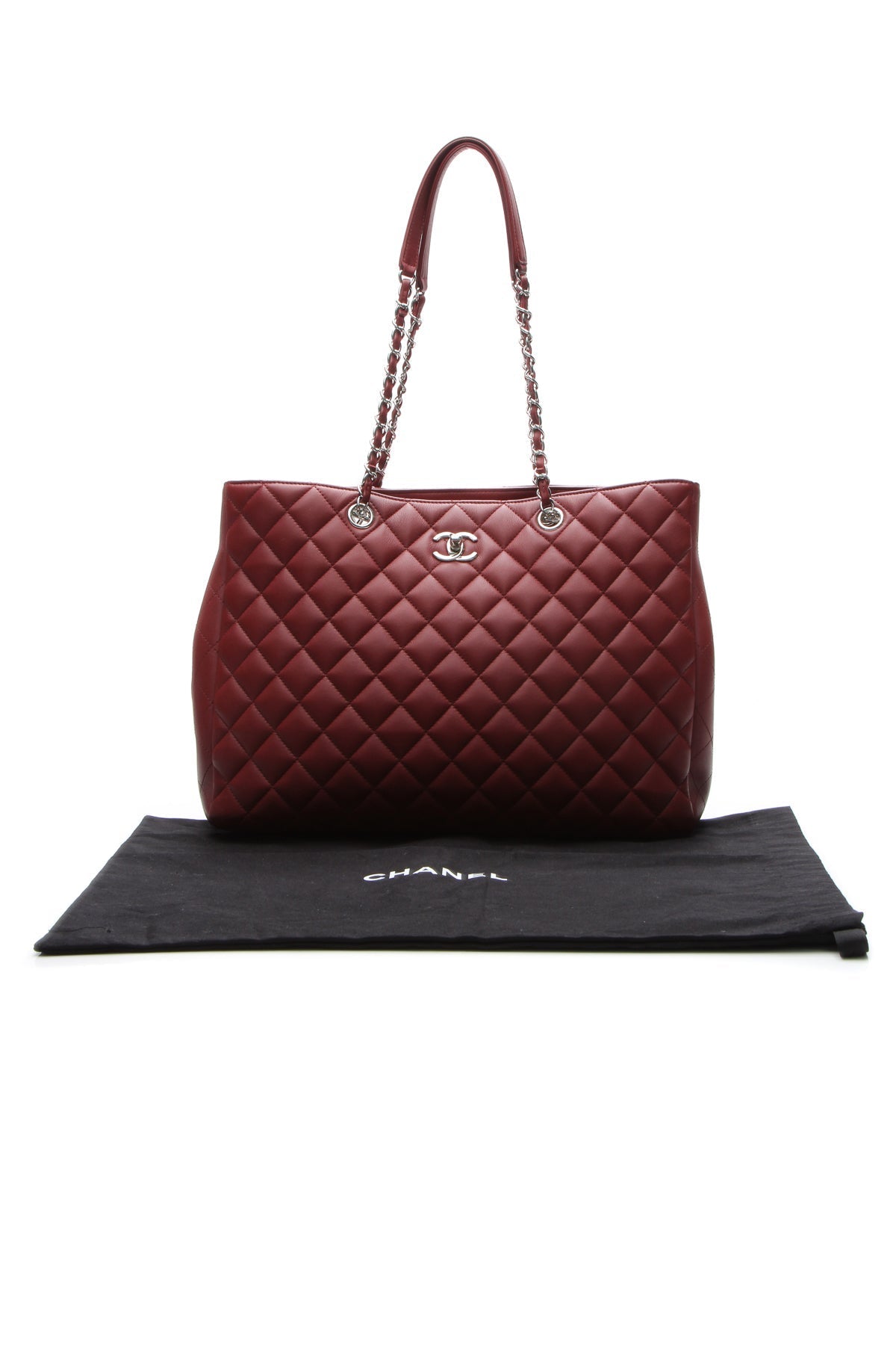 Classic Large Shopping Tote Bag - Burgundy