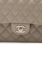 Iridescent Classic Medium Double Flap Bag - Dark Beige