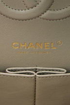 Iridescent Classic Medium Double Flap Bag - Dark Beige