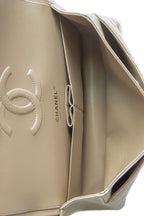Iridescent Classic Medium Double Flap Bag - Dark Beige