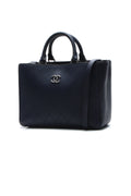 Bi-Color Medium Shopping Bag - Navy/Black