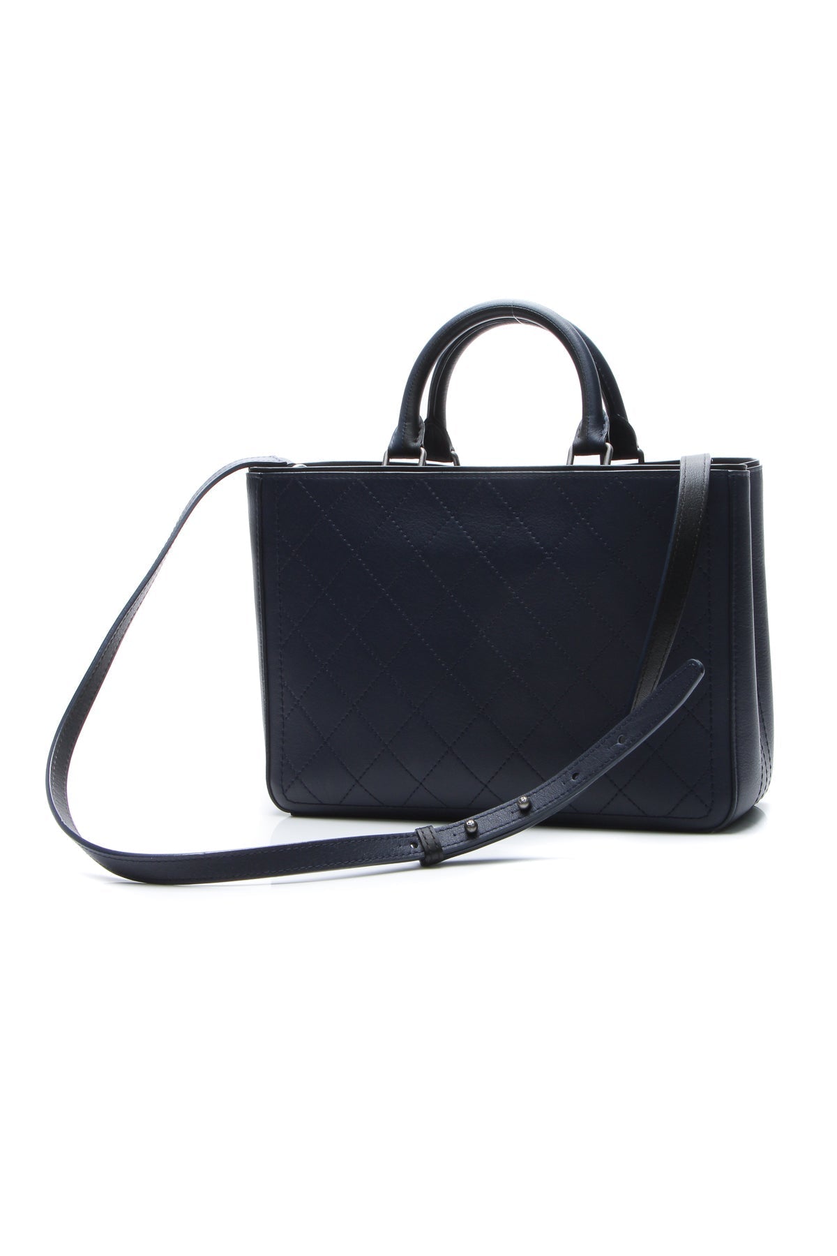 Bi-Color Medium Shopping Bag - Navy/Black