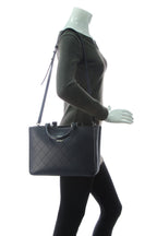 Bi-Color Medium Shopping Bag - Navy/Black