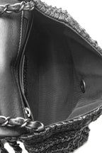 Crochet Small Flap Bag - Black
