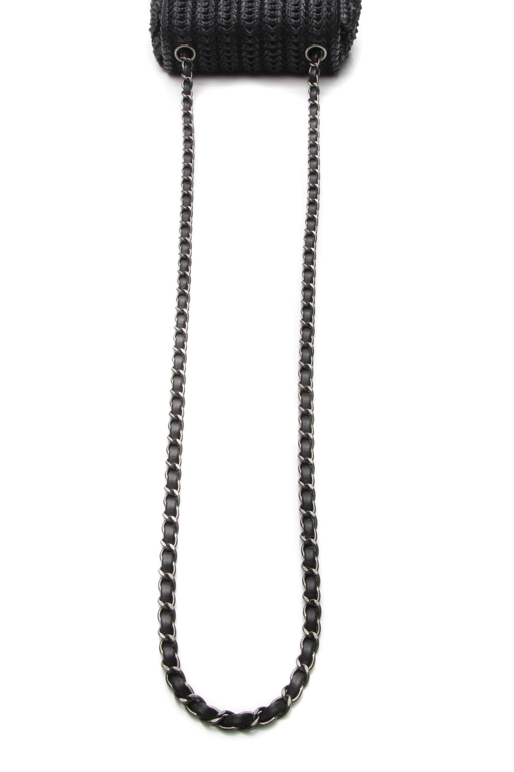 Crochet Small Flap Bag - Black
