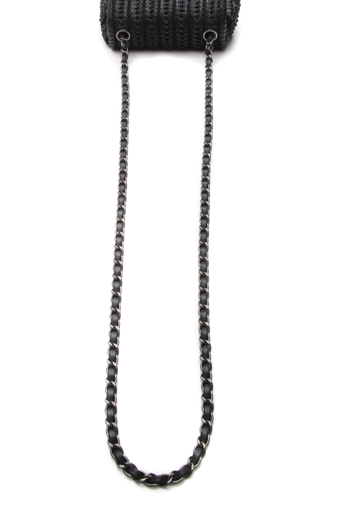 Crochet Small Flap Bag - Black