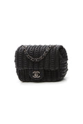 Crochet Small Flap Bag - Black