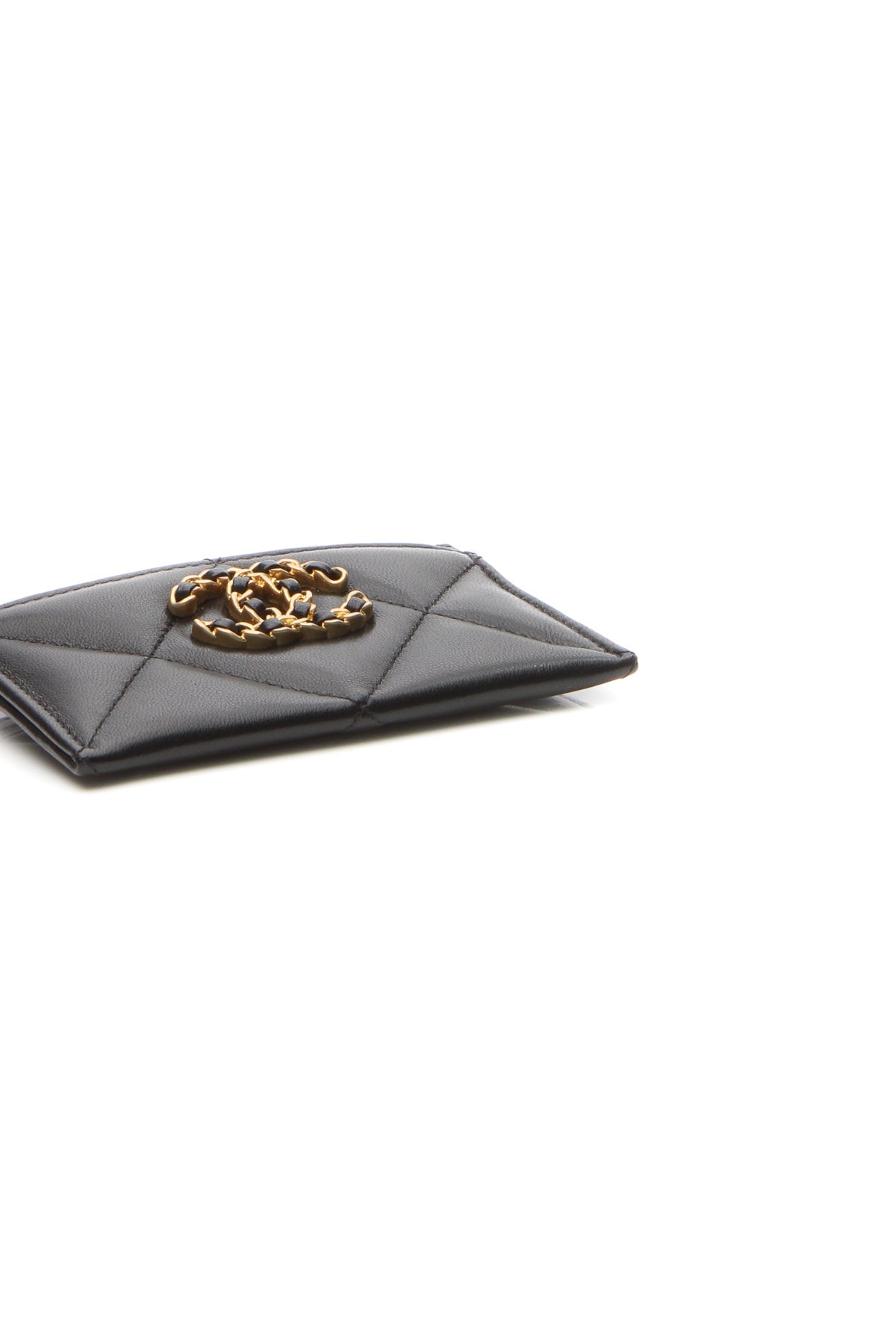 Quilted Chanel 19 Card Holder - Black