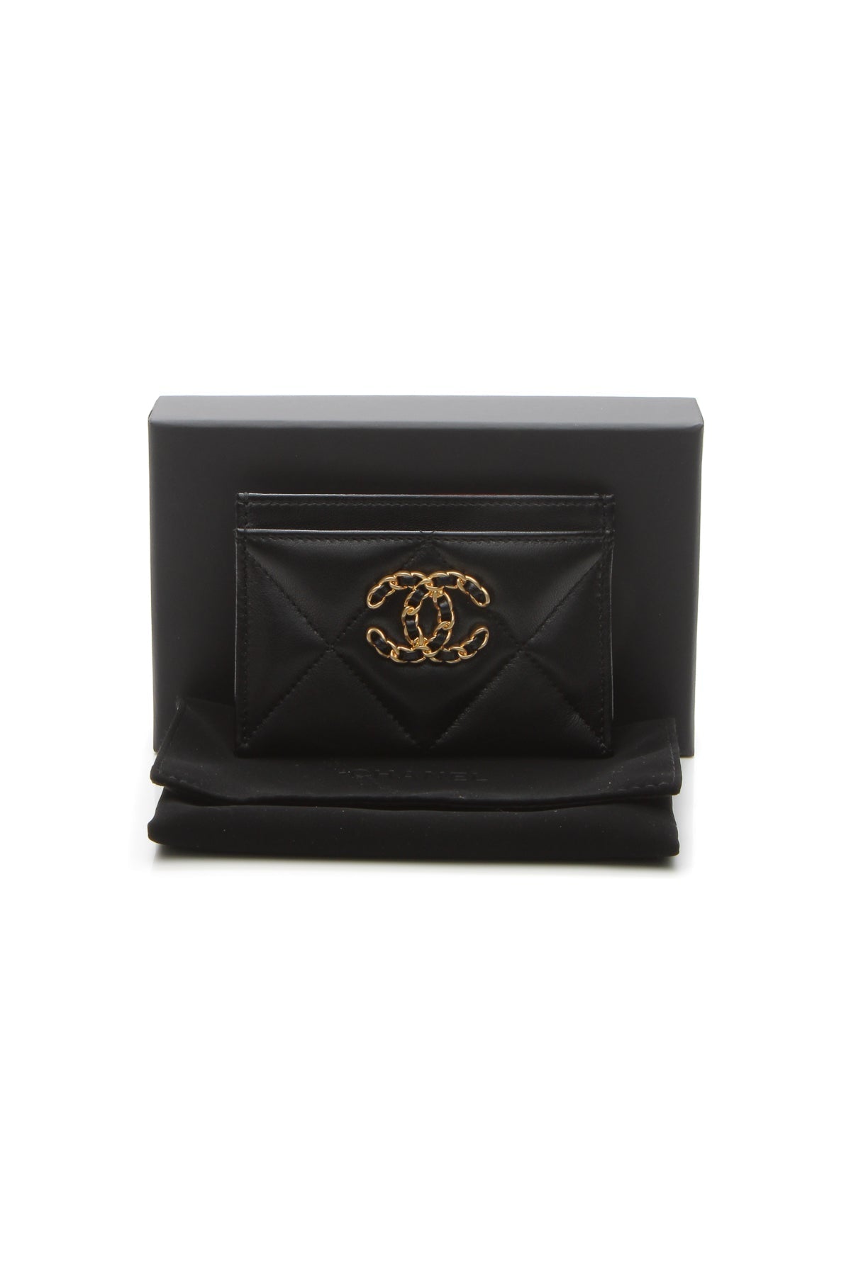 Quilted Chanel 19 Card Holder - Black