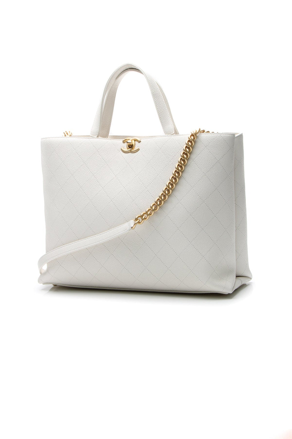 Large Shopping Tote Bag - White