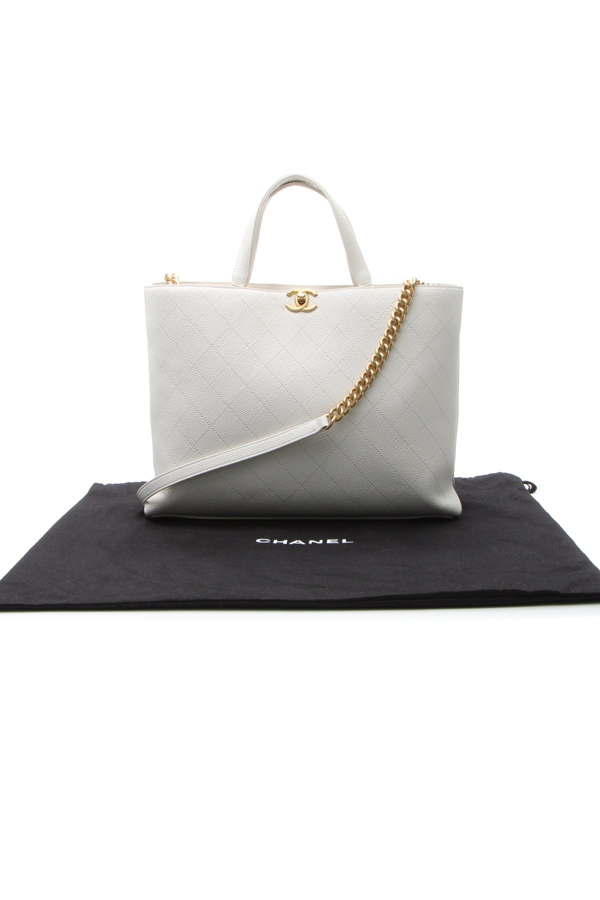 Large Shopping Tote Bag - White