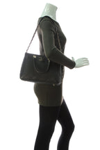 Small Side Chain Shopping Tote Bag - Black