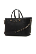 Small Side Chain Shopping Tote Bag - Black