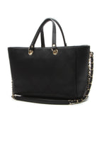 Small Side Chain Shopping Tote Bag - Black