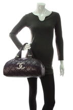 Quilted CC Bowler Bag - Purple