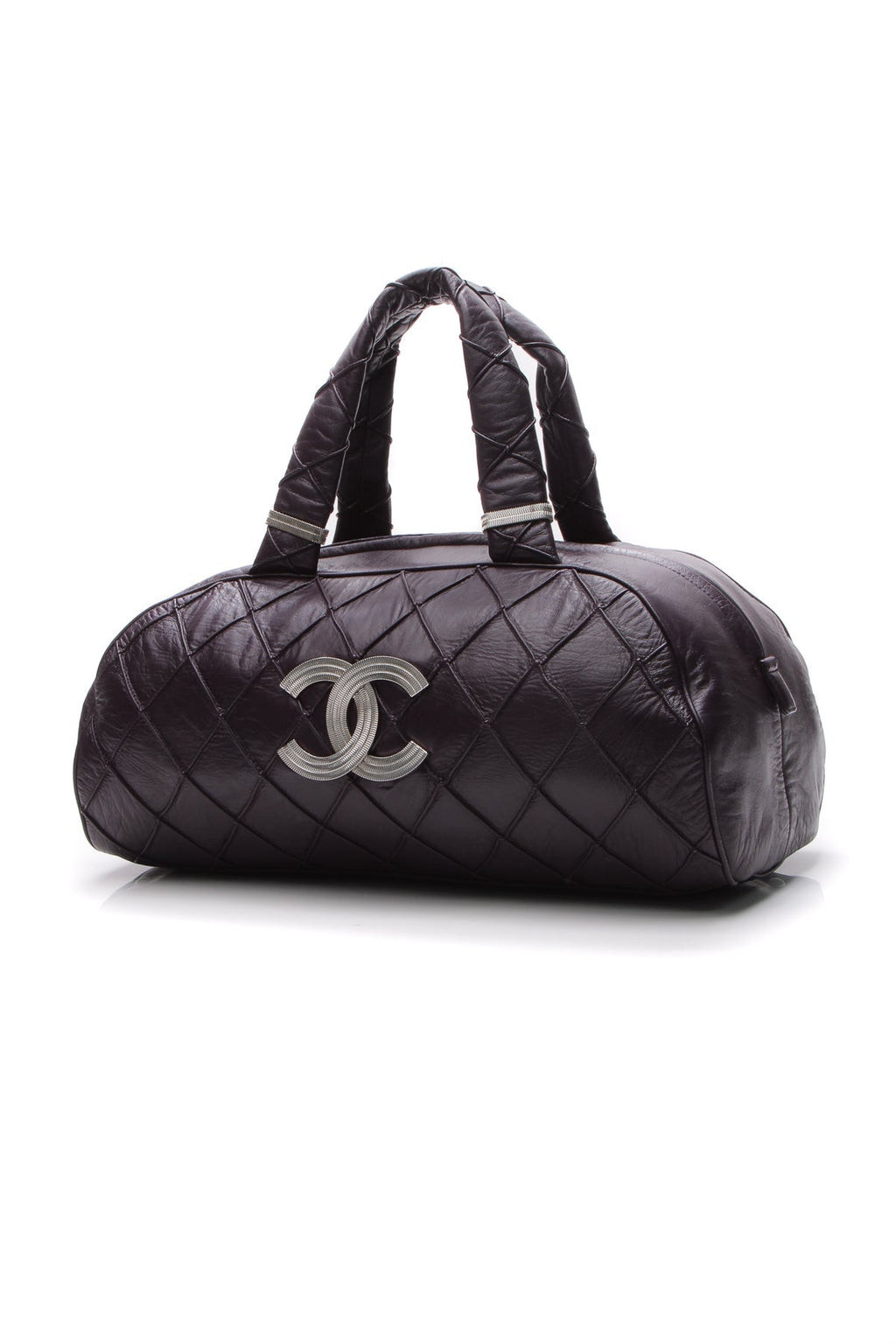 Quilted CC Bowler Bag - Purple