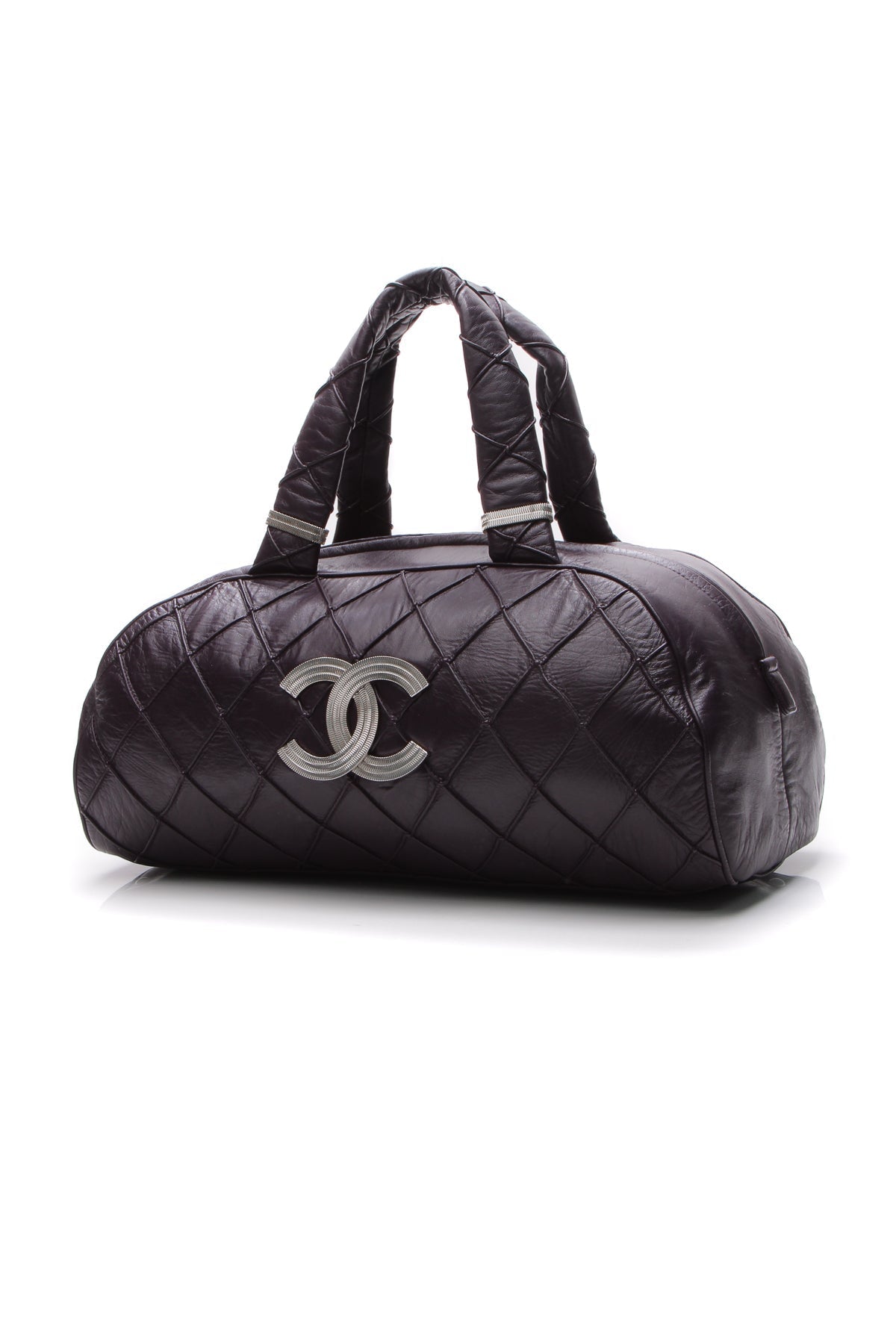 Quilted CC Bowler Bag - Purple