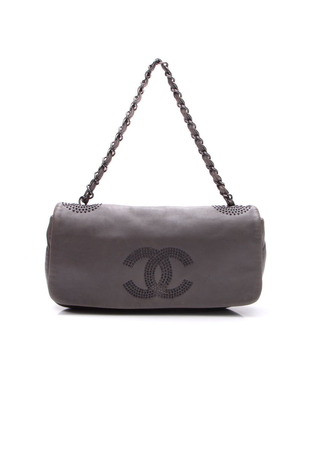 Studded CC Flap Bag - Gray