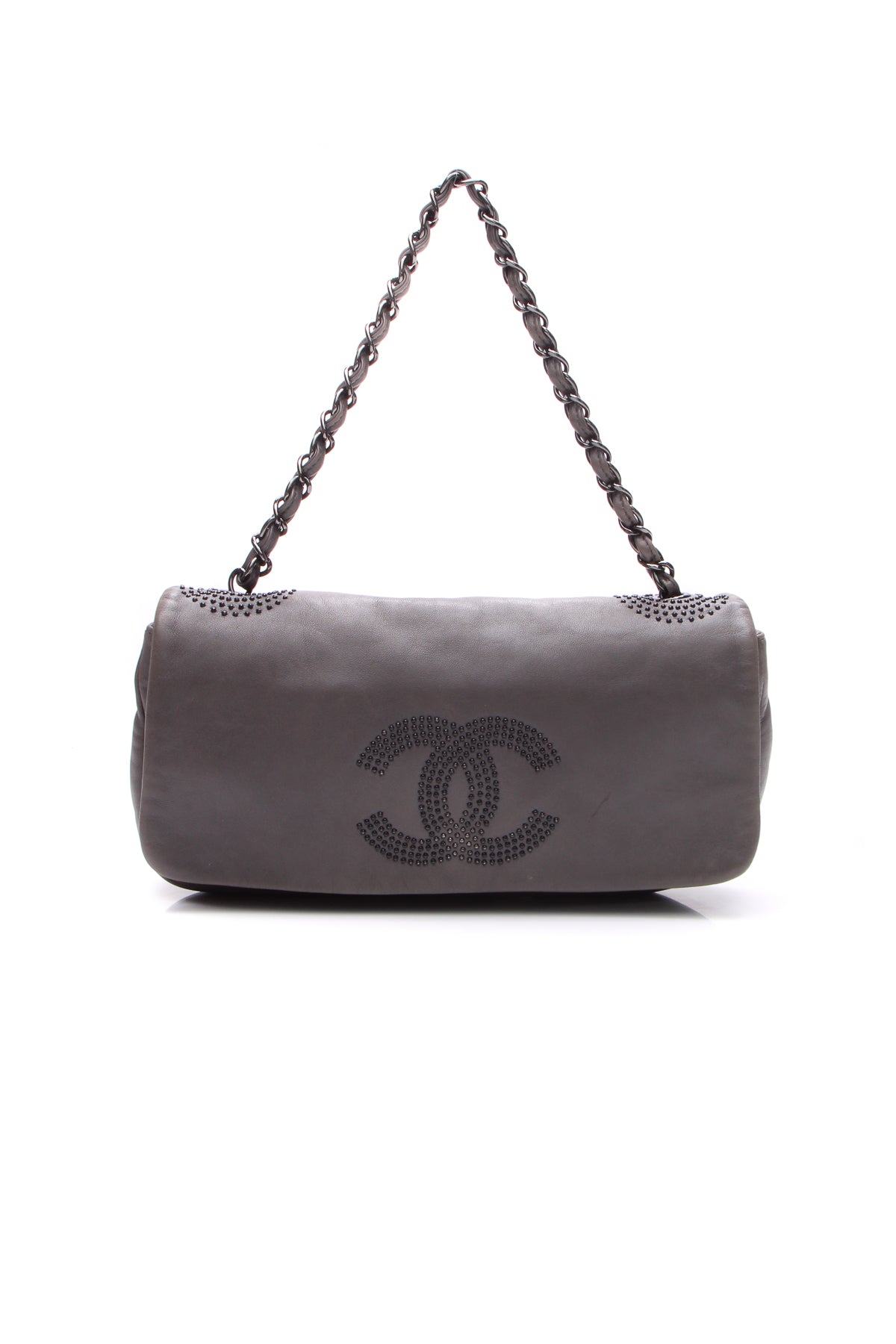 Studded CC Flap Bag - Gray