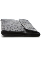CC Quilted Flap Clutch Bag - Black