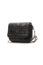 Cannage Mini Flap Chain Bag - Black