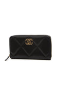 Quilted 19 Zip-Around Wallet - Black