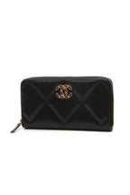 Quilted 19 Zip-Around Wallet - Black