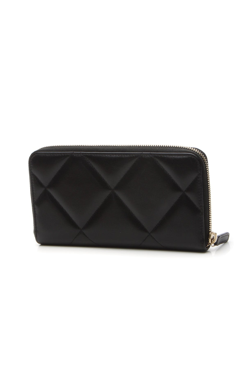 Quilted 19 Zip-Around Wallet - Black